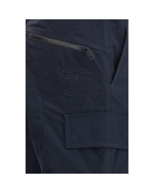 Burberry Blue Polyamide Cargo Pants for men