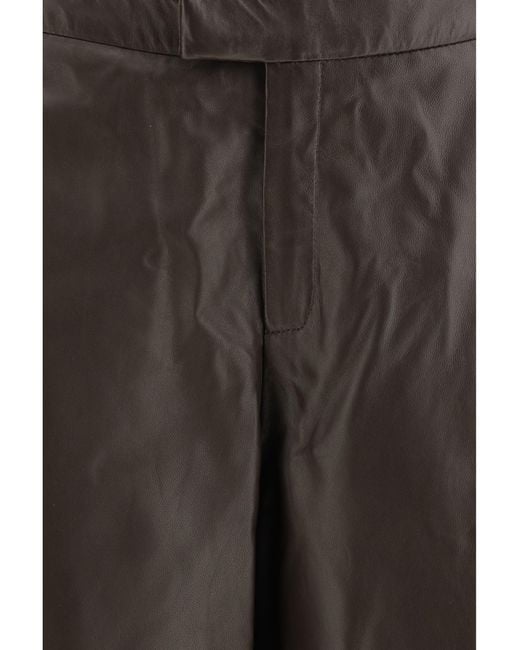Arma Gray Leather Trousers
