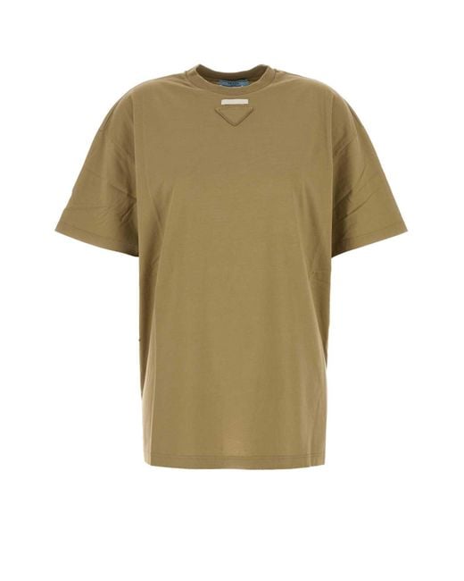 Prada Green Crewneck Cotton T-Shirt