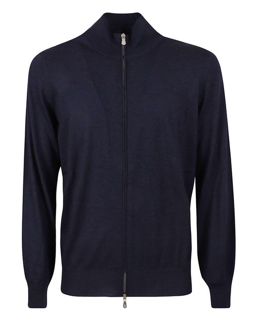 Brunello Cucinelli Classic Zip Bomber in Blue for Men Lyst