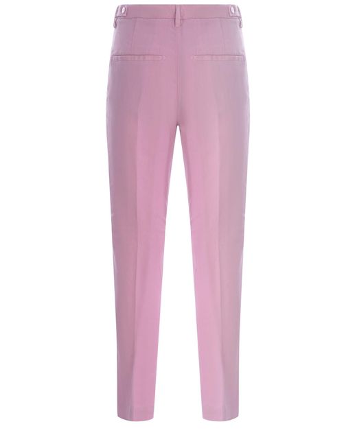 Dondup Pink Trousers Ariel 27Inches Made Of Linen Blend