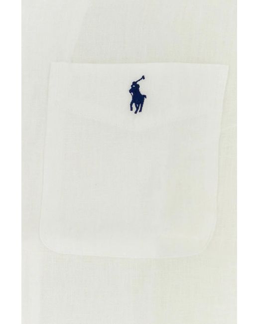 Ralph Lauren White Linen Shirt for men