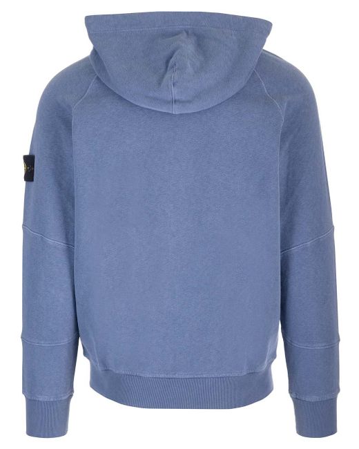 Stone Island Full Zip Sweater Dusty Blue for men