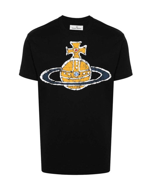 Vivienne Westwood Black Time Machine Orb Logo T-Shirt Clothing Polo & T-Shirts for men