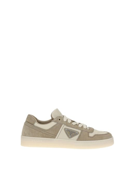 Prada White Suede Leather Sneakers for men