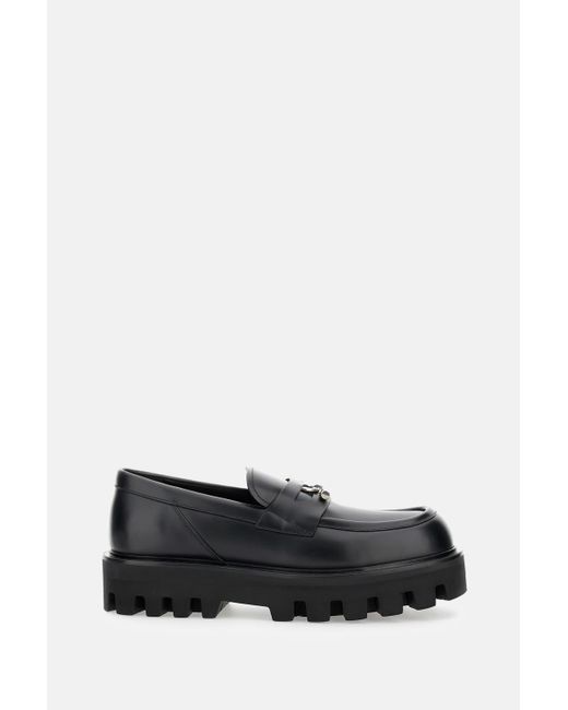 Alexander McQueen Black Calf Leather Loafers for men