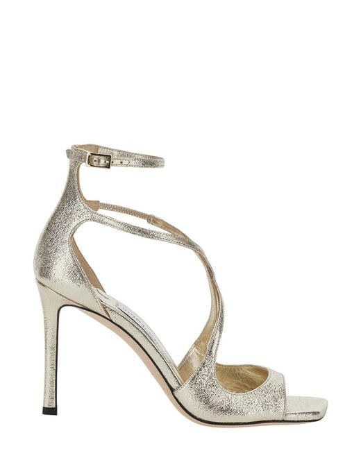 Jimmy Choo Metallic Heels Azia Textile