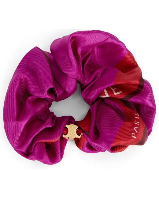 Céline Pink Hair Scrunchie Silk Accessories