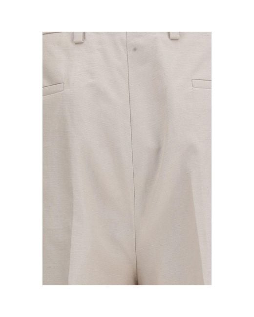 Brunello Cucinelli Gray Beige Cotton Dress Pants for men