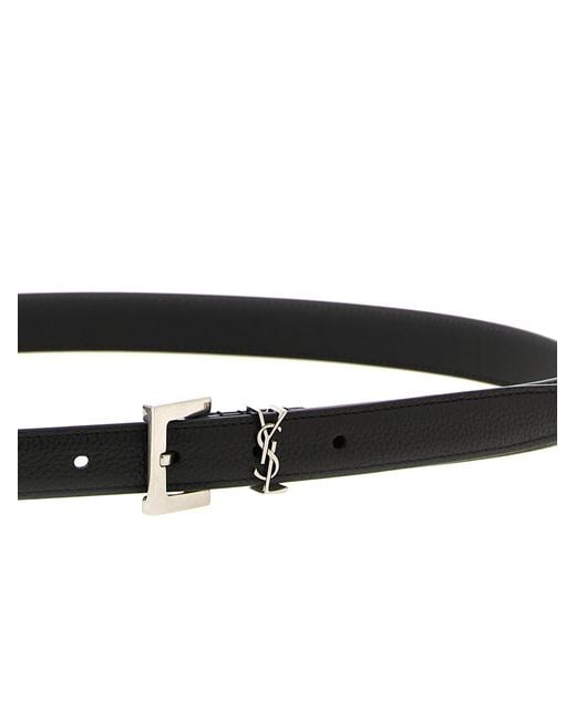 Saint Laurent Black Calfskin Regular Belt for men