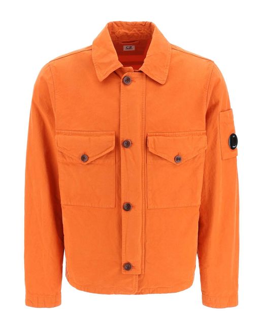C P Company Orange Mais B Overshirt for men