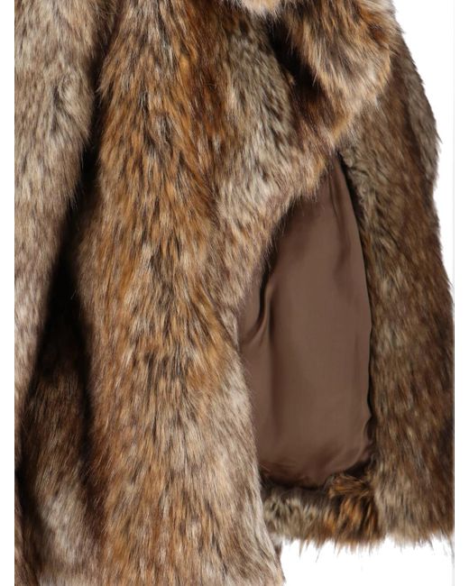 MM6 by Maison Martin Margiela Brown Faux Fur Jacket