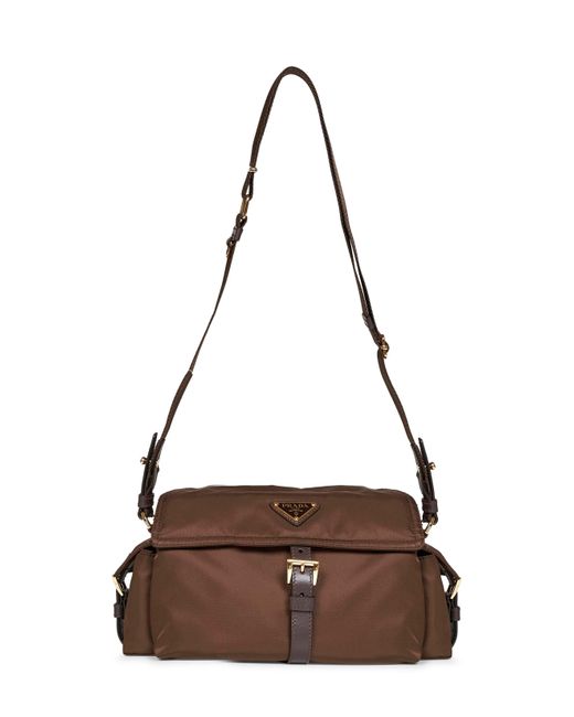 Prada Brown Burnt Prada Explore Medium Shoulder Bag<Br