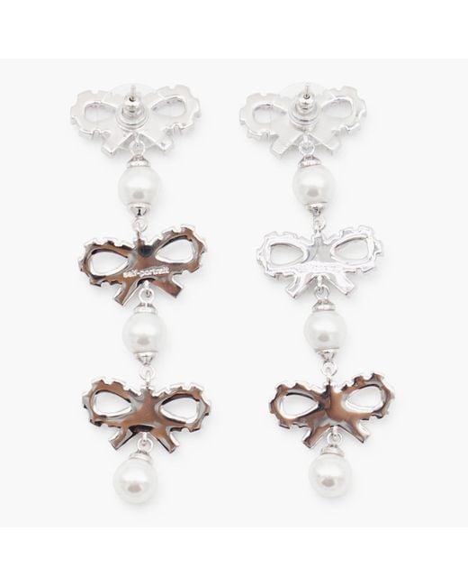 Self-Portrait White Crystal Earrings