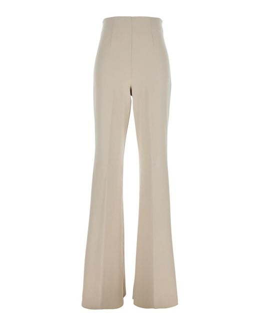 Sportmax Natural Flared Pants Tech Fabric Polyamide Trousers