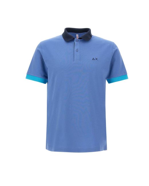 Sun 68 Blue 3 Colours Cotton Polo Shirt for men