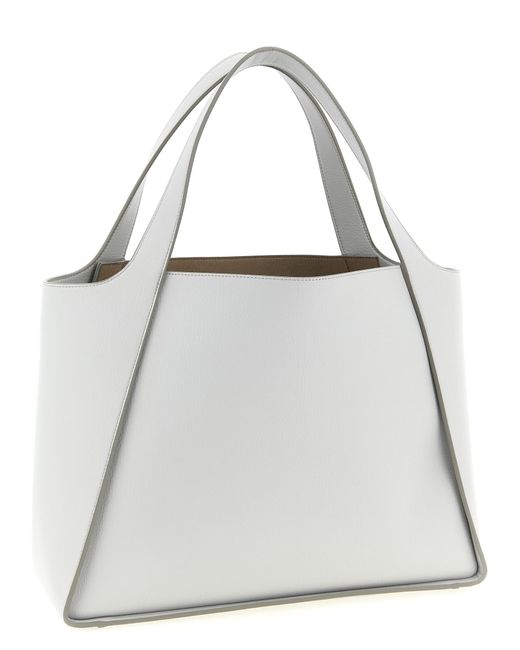 Stella McCartney White 'Logo Tote' Shopping Bag