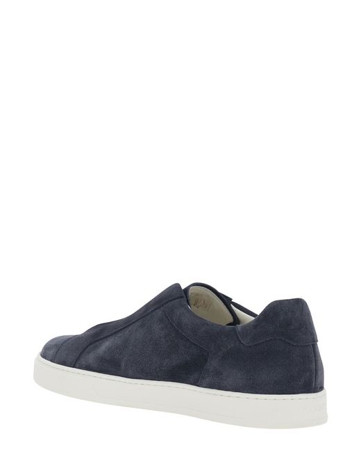 Doucal's Blue Sneaker With Rounded Toe for men