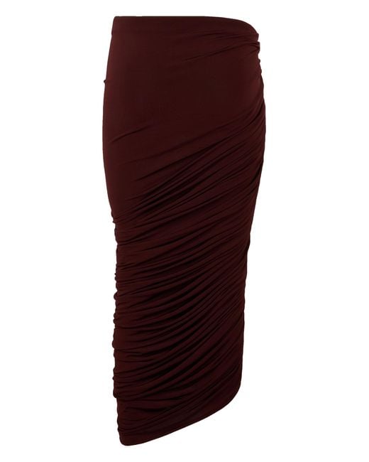 Magda Butrym Red Midi Asymmetric Skirt Viscose
