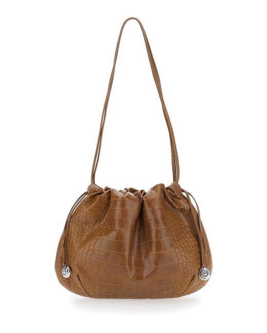 Liffner Brown Leather Clutch Calf Bags