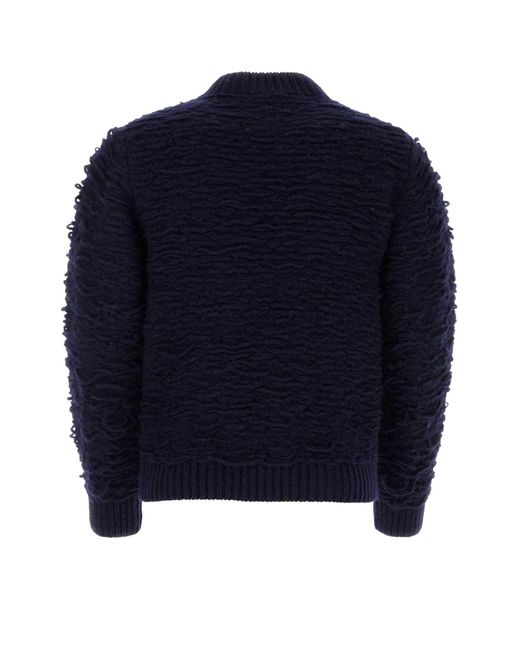 Dries Van Noten Blue Wool Sweater for men