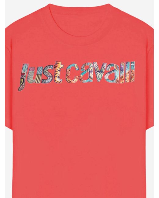 Just Cavalli Red Cotton T-Shirt T-Shirts & Jerseys