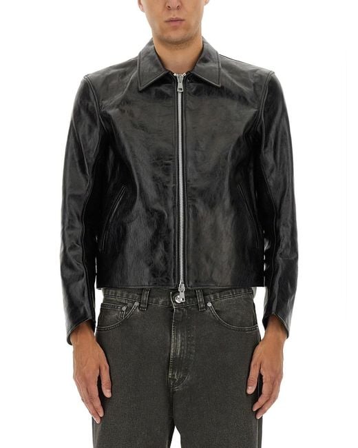 Our Legacy Black Mini Leather Jacket for men
