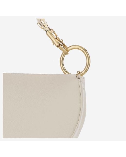 Burberry White Knight Arc Bag Calf Grain Leather Shoulder