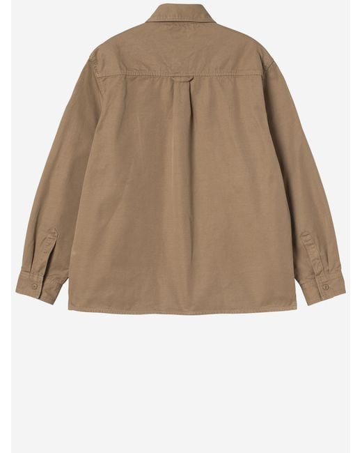 Carhartt Brown Shirt Kelly Cotton Cooper Twill for men
