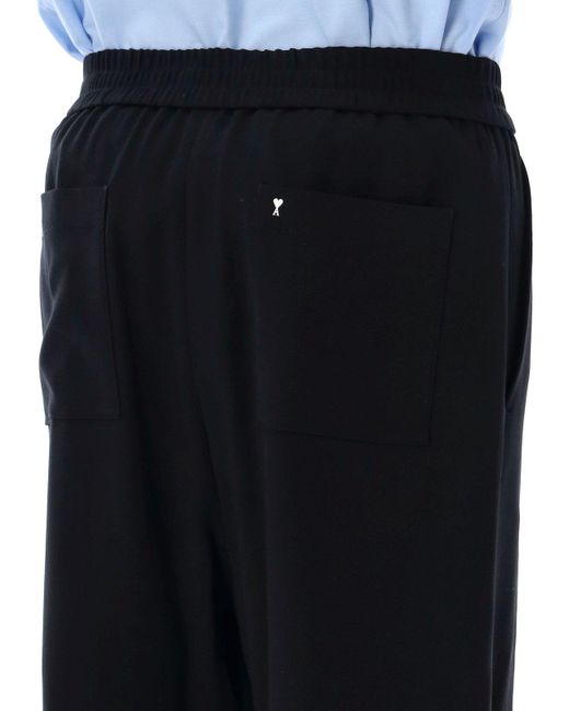 AMI Black Paris Knee-Length Bermuda Shorts for men