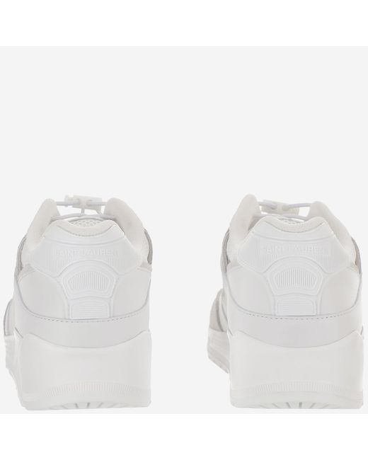 Saint Laurent White Sneakers Bump Leather Trainers for men