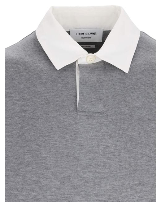 Thom Browne Gray Polo Shirt "rugby" for men