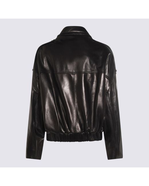 Khaite Black Leather Jacket