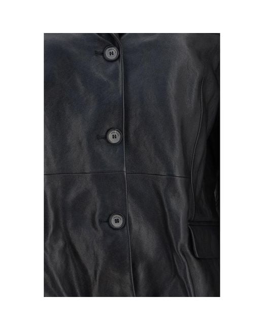Magda Butrym Black Lambskin Blazer Clothing