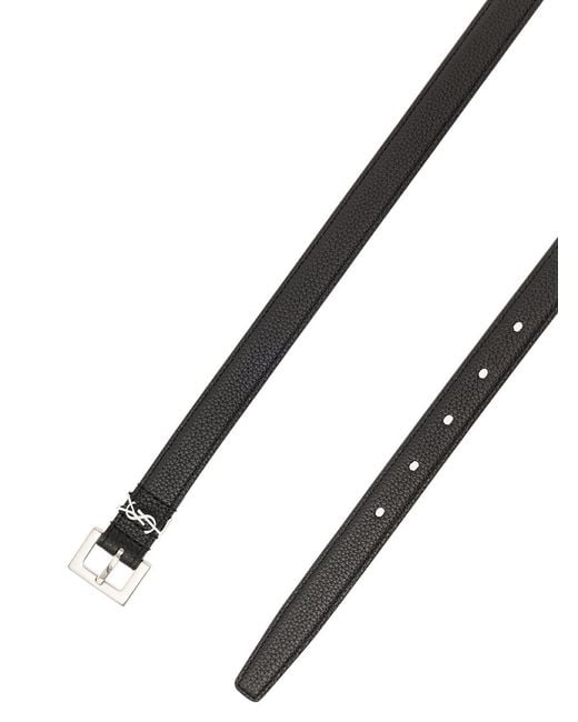 Saint Laurent Black Belt Cassandra Calf Leather for men