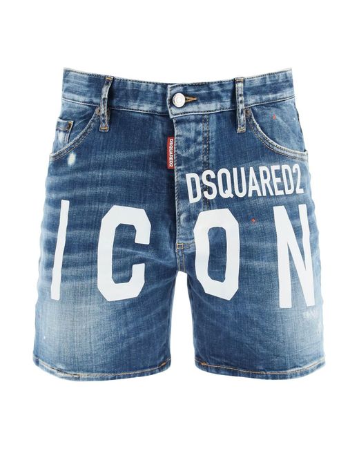 DSquared² Blue Dan Commando Icon Denim Shorts for men
