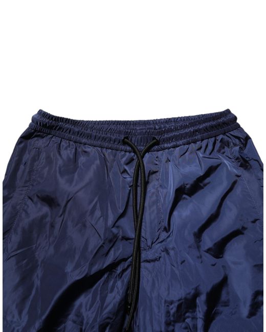 Dolce & Gabbana Blue Nylon Straight Jogger Sweatpants Pants for men