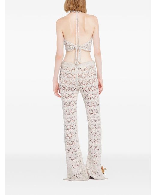 Alanui White Lagoon Romance Cotton Trousers