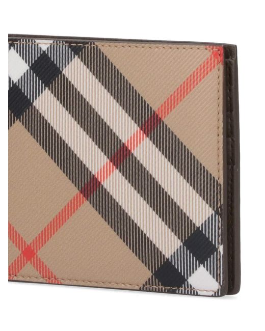 Burberry White Check Bi-Fold Wallet for men