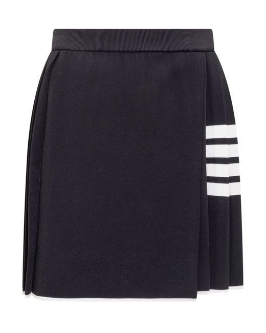 Thom Browne Blue Pleated Mini Skirt