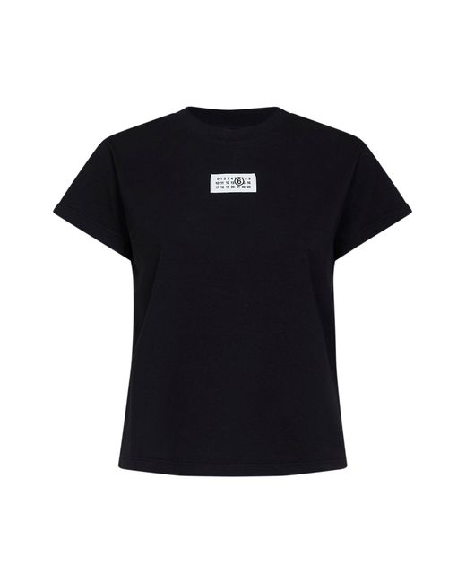 MM6 by Maison Margiela Black T-Shirt Cotton Jersey T-Shirts & Jerseys