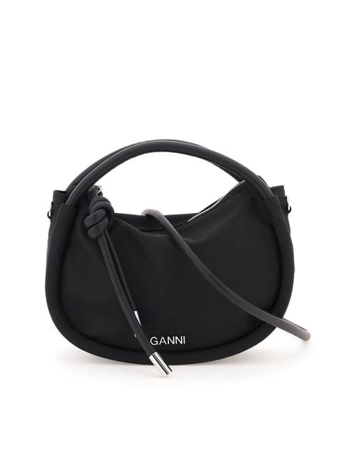 Ganni Black Polyester Knot Mini Bag