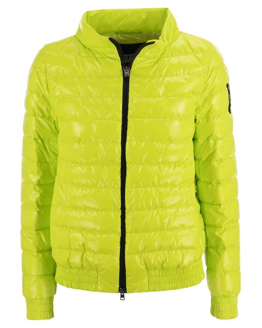 Herno Quilted Bomber Jacket In Gloss in Yellow Lyst