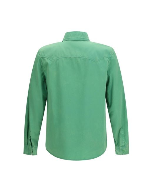 Versace Green Cotton Shirt for men