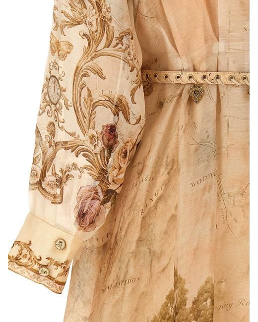 Zimmermann Natural Memento Buttoned Midi Dresses