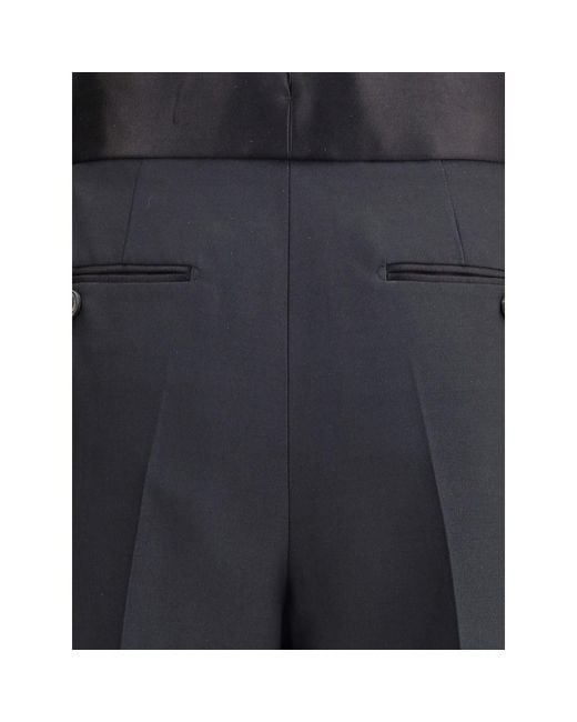 Tom Ford Blue Black Silk Dress Pants