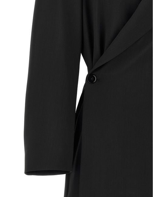 Lemaire Black Wool Coat Clothing