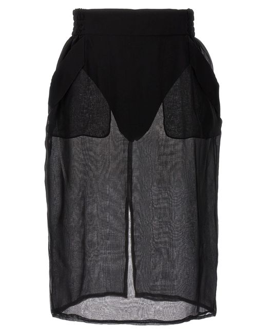 Saint Laurent Black Skirt Muslin Silk