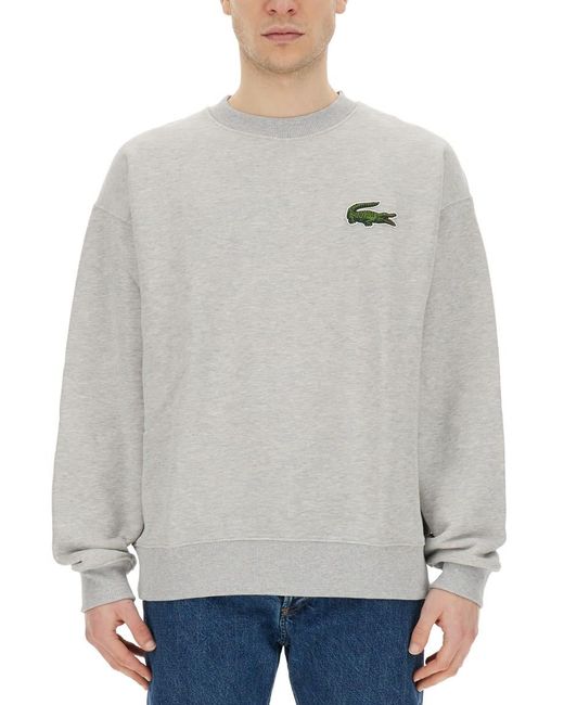 Lacoste Gray Sweatshirt With Logo for men