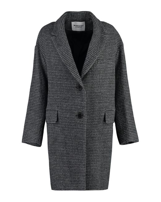 Isabel Marant Black Limiza Single-breasted Wool Coat